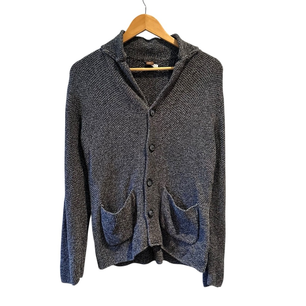 Tea Collection Gray Knit Cardigan Sweater‎ Size XL 12-14 100% Cotton